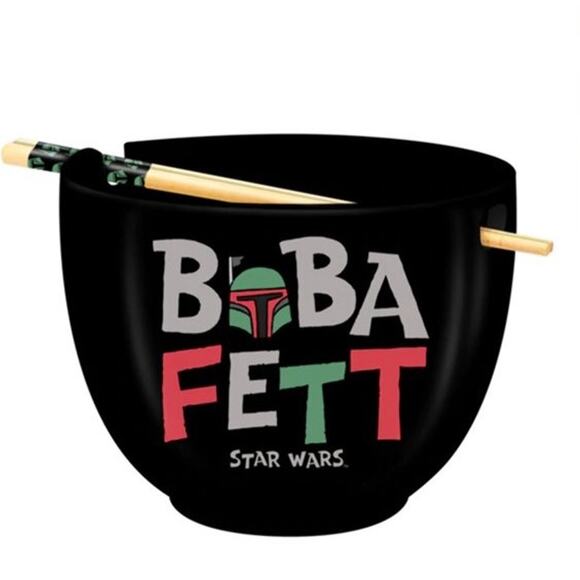 Star Wars Boba Fett Ramen Noodle Bowl & Chopsticks - Picture 1 of 9